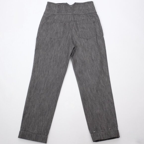 Chanel 10P jeans 42 US 10 gray high waist 3 button gray distressed 2010 - Picture 10 of 16